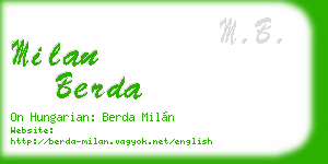 milan berda business card