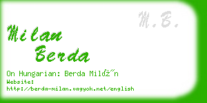milan berda business card